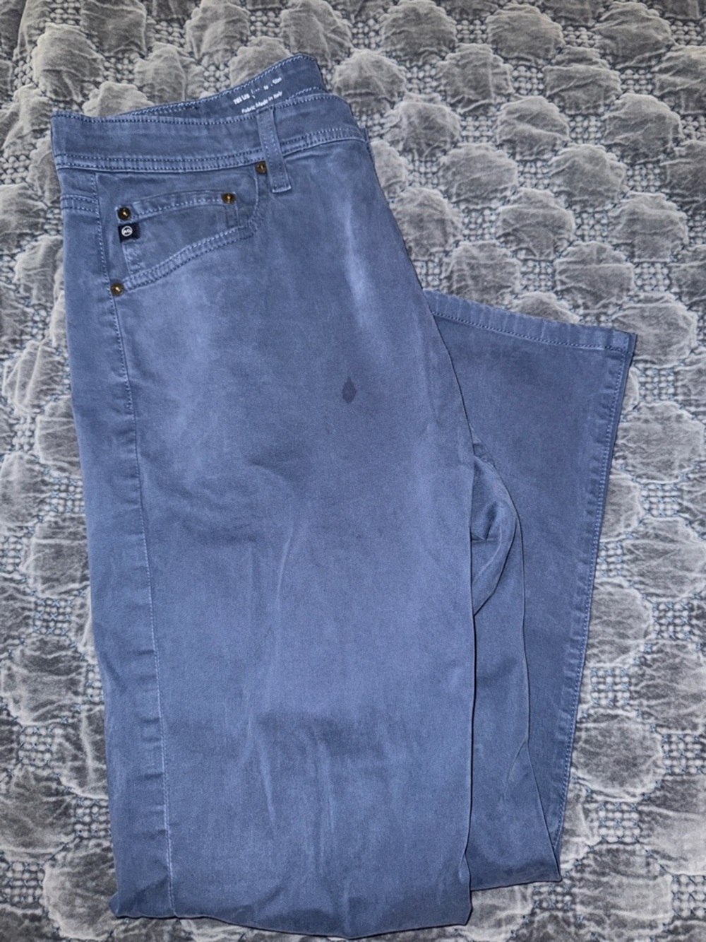 AG Blue Casual Pants - 34x34, one stain, inseam 27.5